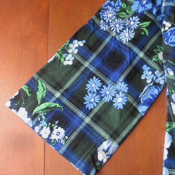 Maeve Anthropologie Pants Collette Size 29Petite Blue and Green Cropped Wide Leg - Picture 4 of 7